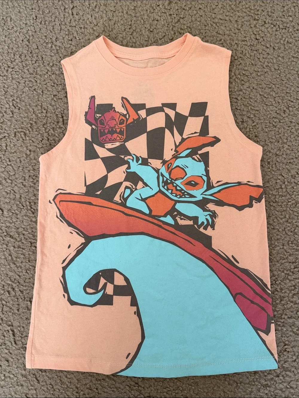 Boy’s Disney Stitch Graphic Surf Muscle Tank Top